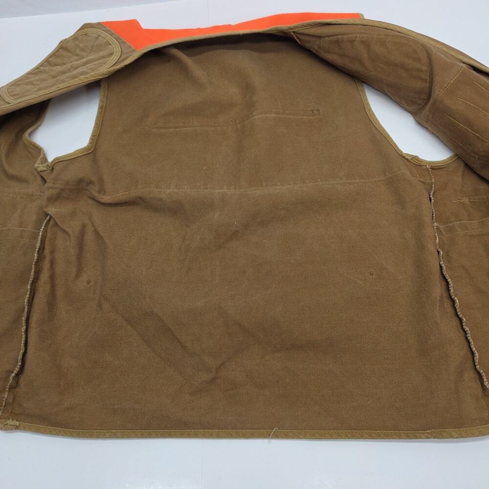 Vintage SafTBak Hunting Vest Blaze Orange Canvas Game Pockets USA - Picture 11 of 15